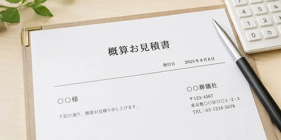 事前相談で提示された港南区の葬儀費用の概算お見積書