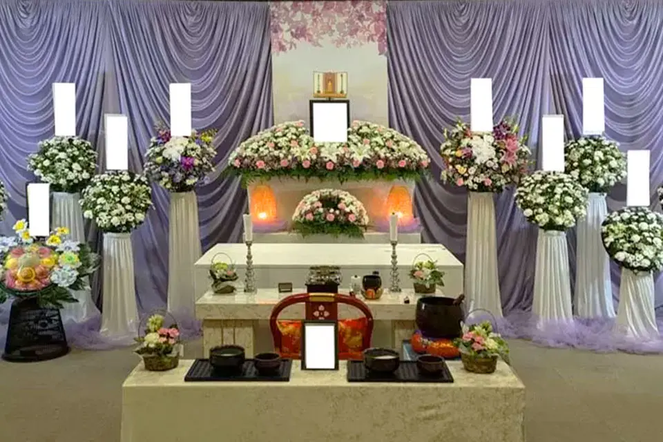 藤沢市斎場での葬儀風景